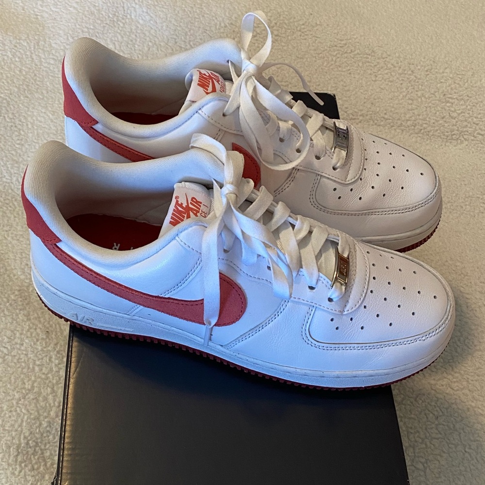 Nike Air Force 1 Low '07 white and red/pink sneakers 8.5